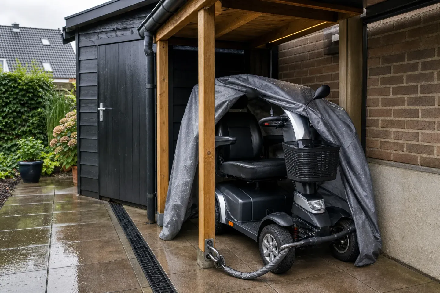 buiten stallen scootmobiel