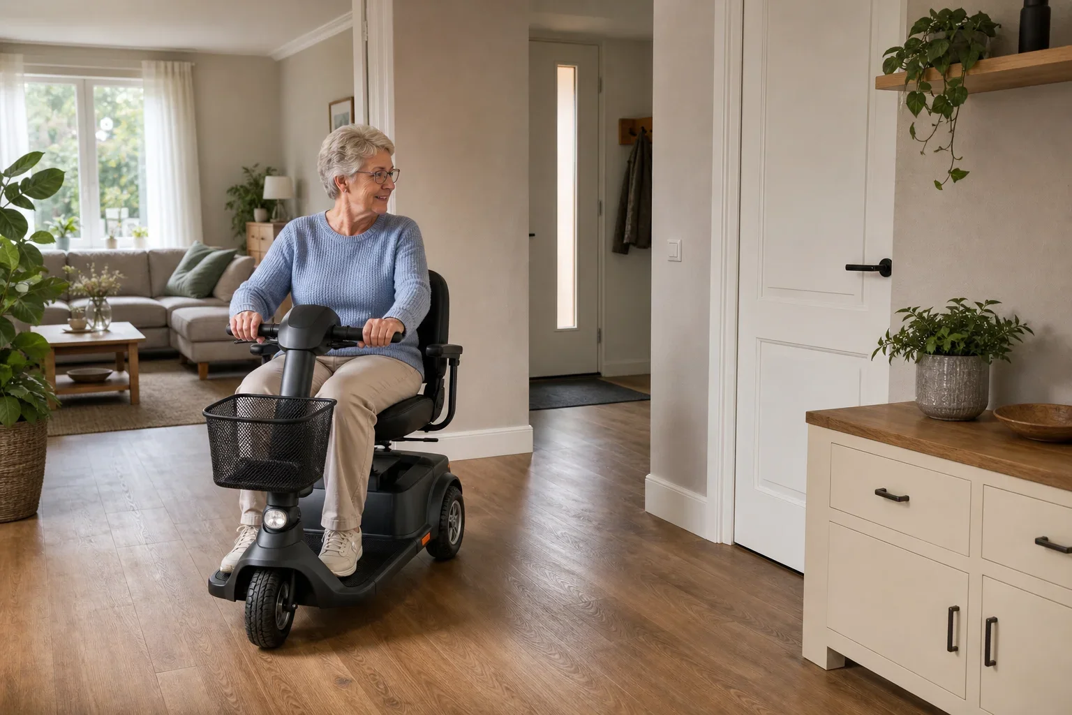 kleine scootmobiel binnen