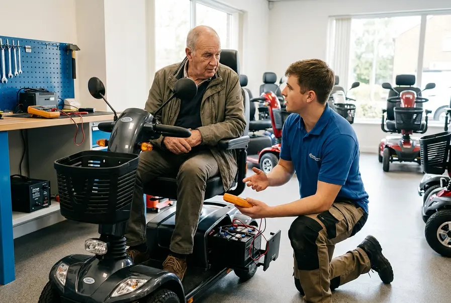 scootmobiel accu gaat snel leeg