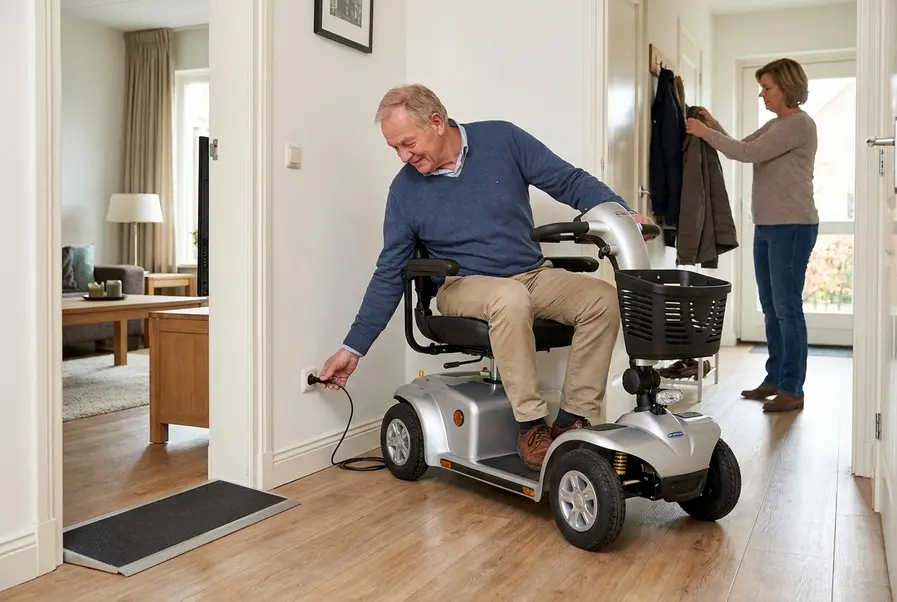 scootmobiel binnen stallen