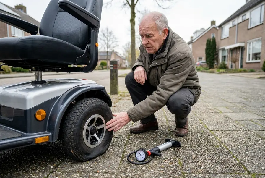 scootmobiel lekke band