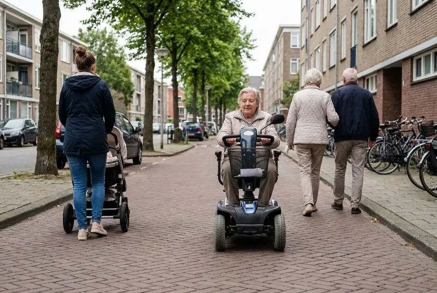 scootmobiel maximale snelheid op stoep